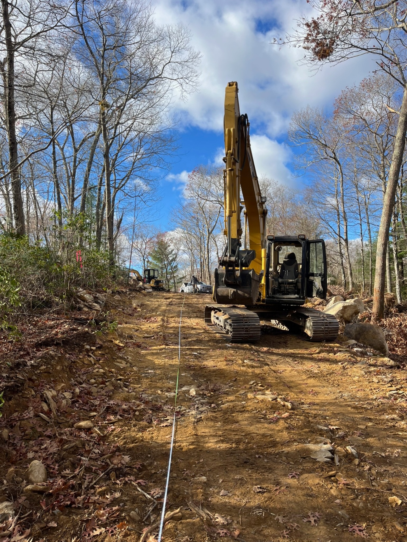 Excavator operation on site