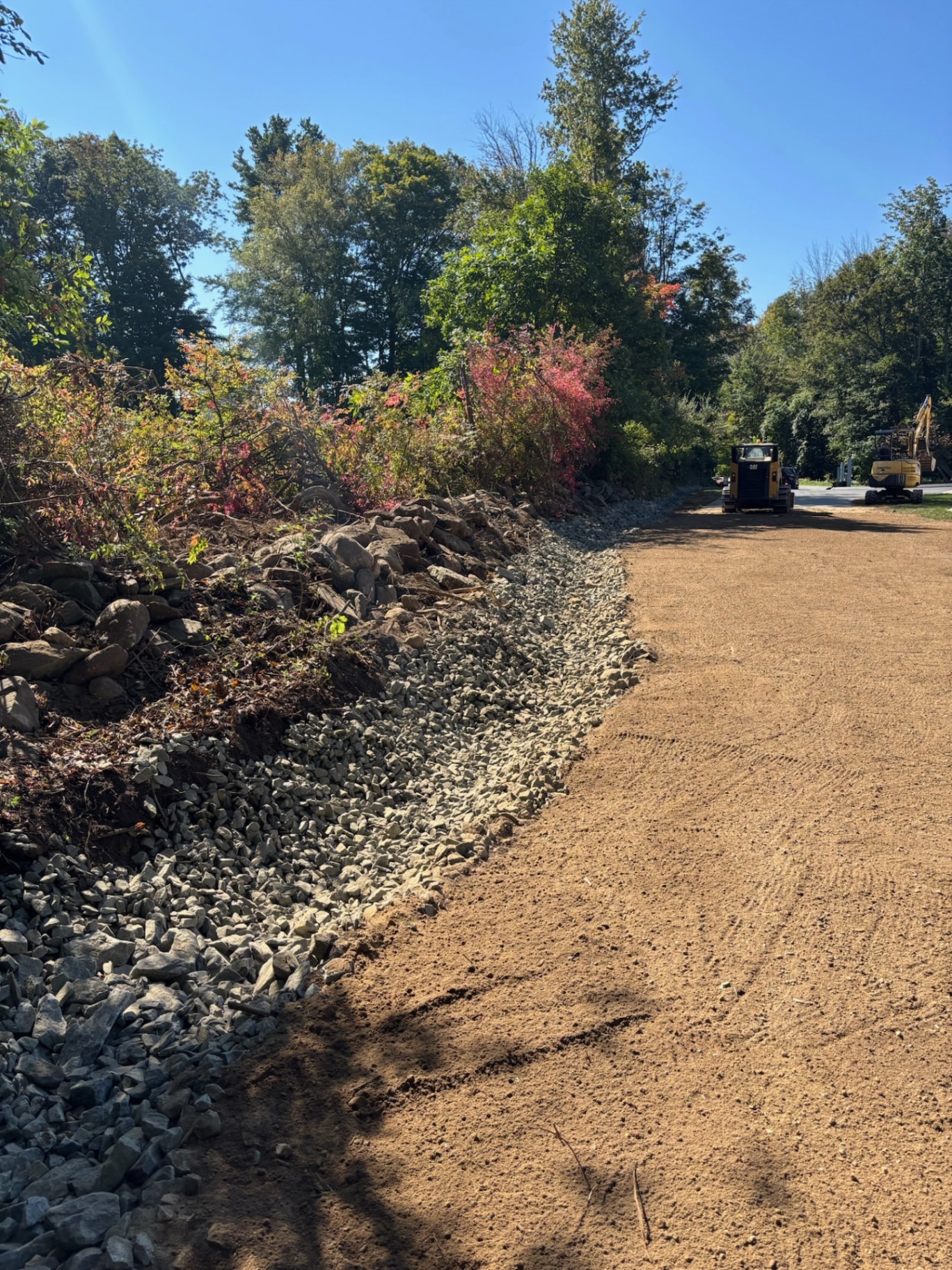 Road construction with equipment